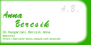 anna bercsik business card